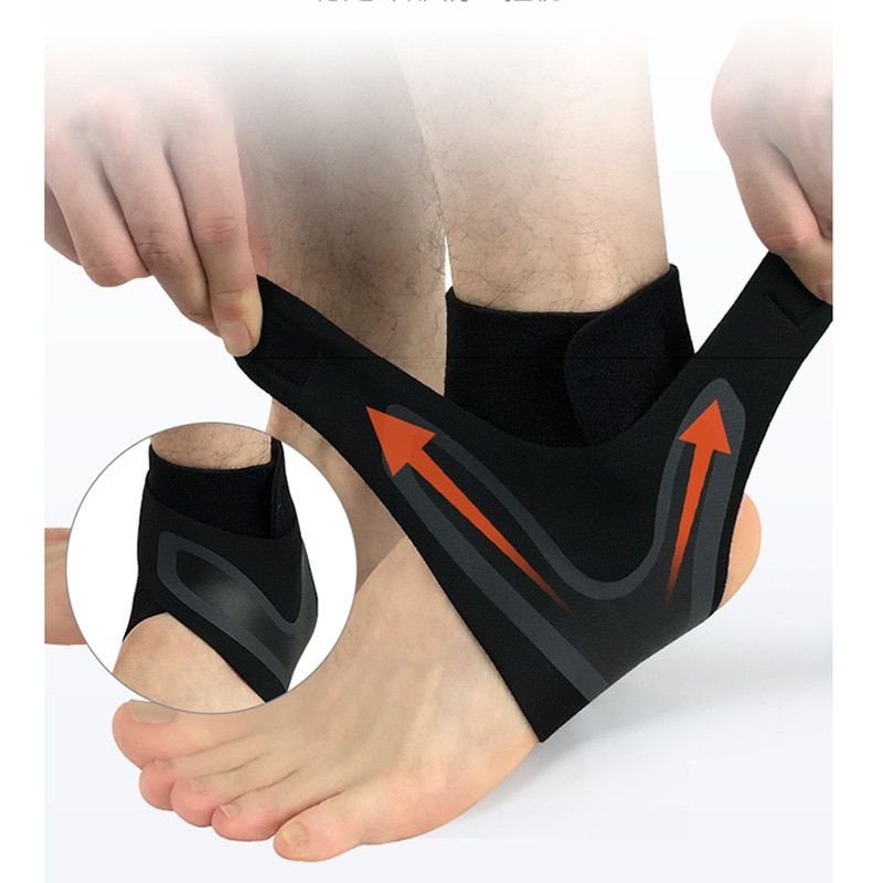 Sport Ankle Support  Elastic Band Safety Running Basketball Fitness Foot Heel Wrap Bandage Fascitis Plantar Left XL