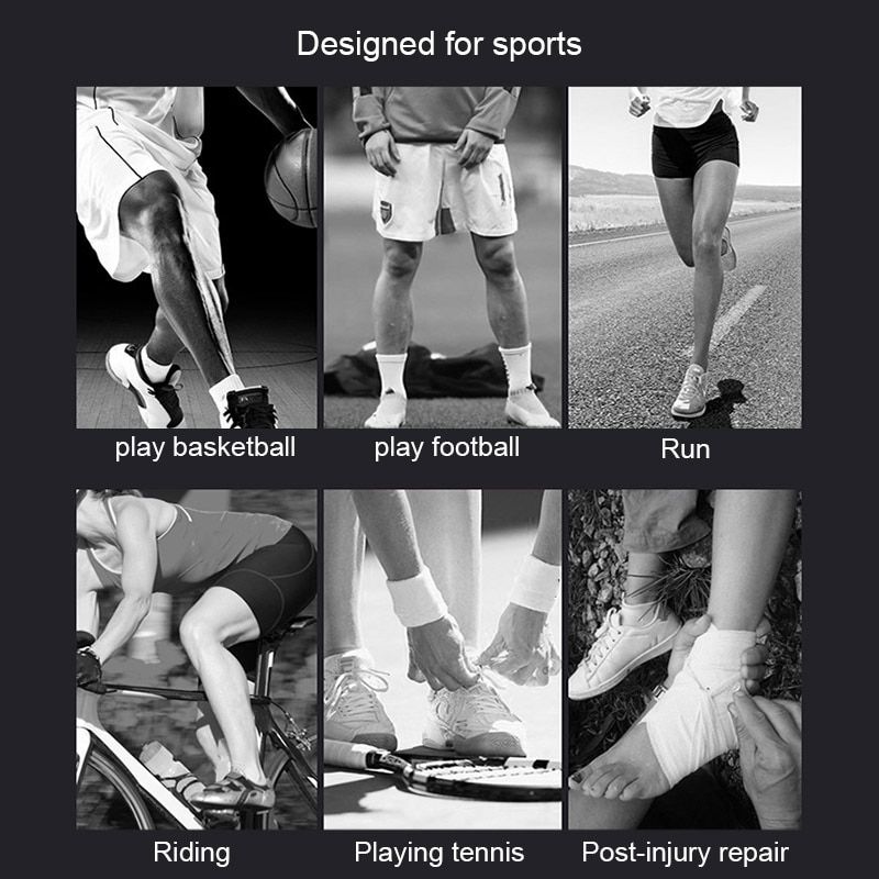 Sport Ankle Support  Elastic Band Safety Running Basketball Fitness Foot Heel Wrap Bandage Fascitis Plantar Left XL