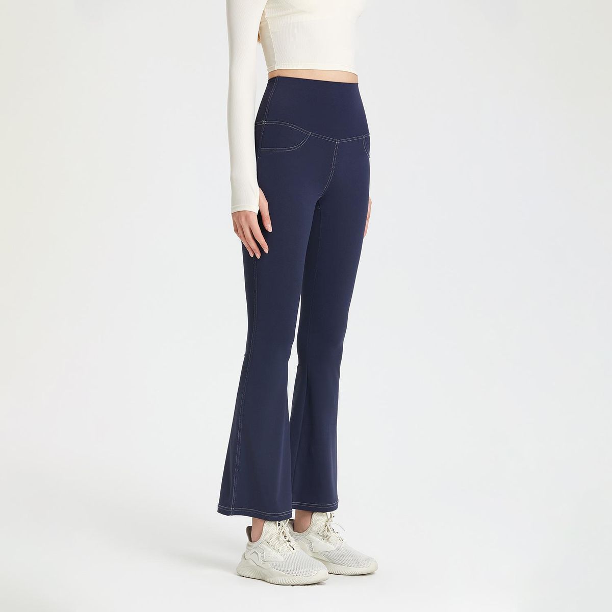 Nude Lulu Yoga Flare Pan Women's High Waist Hip Lift Slim Spor Pan Fitness Casual Wide Leg