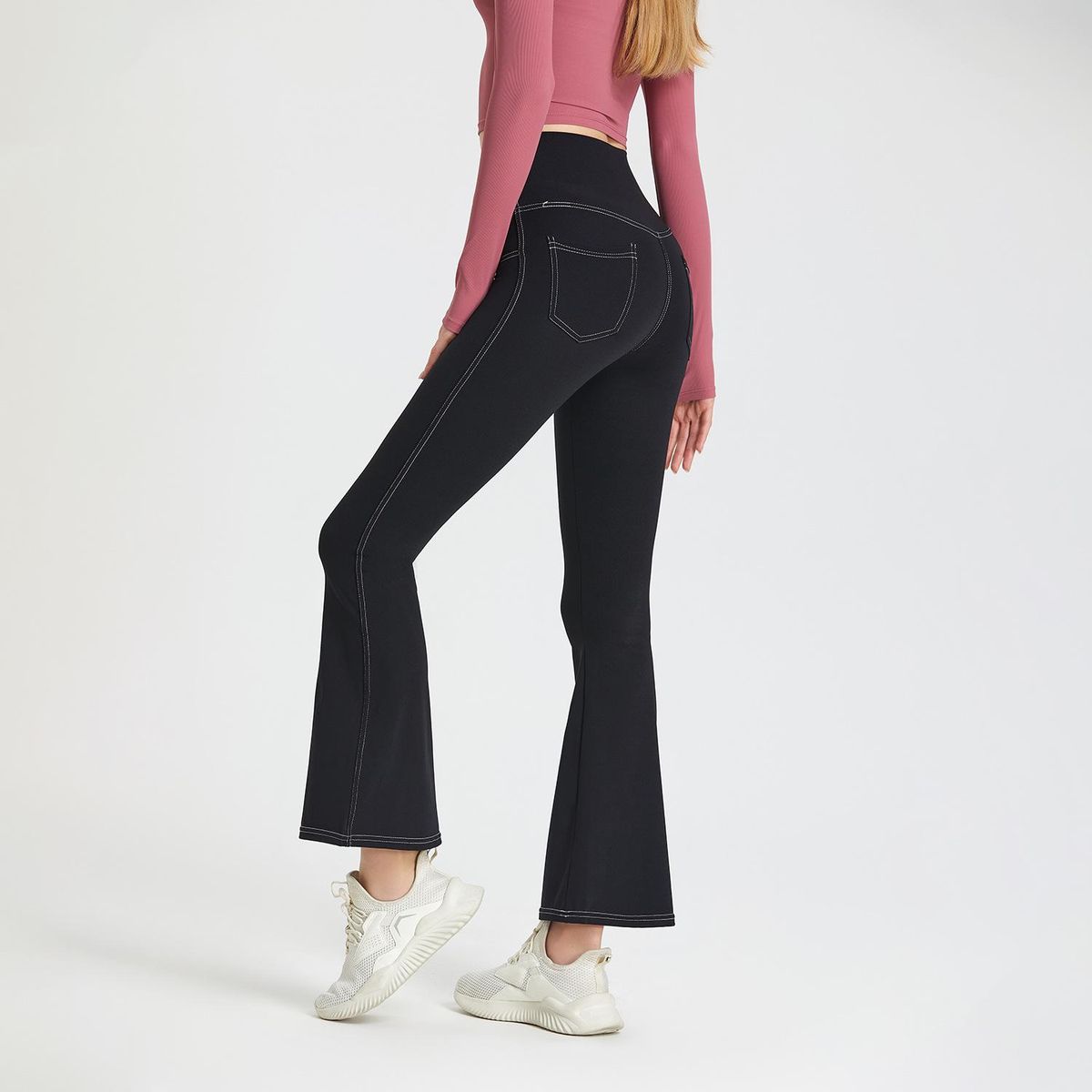 Nude Lulu Yoga Flare Pan Women's High Waist Hip Lift Slim Spor Pan Fitness Casual Wide Leg