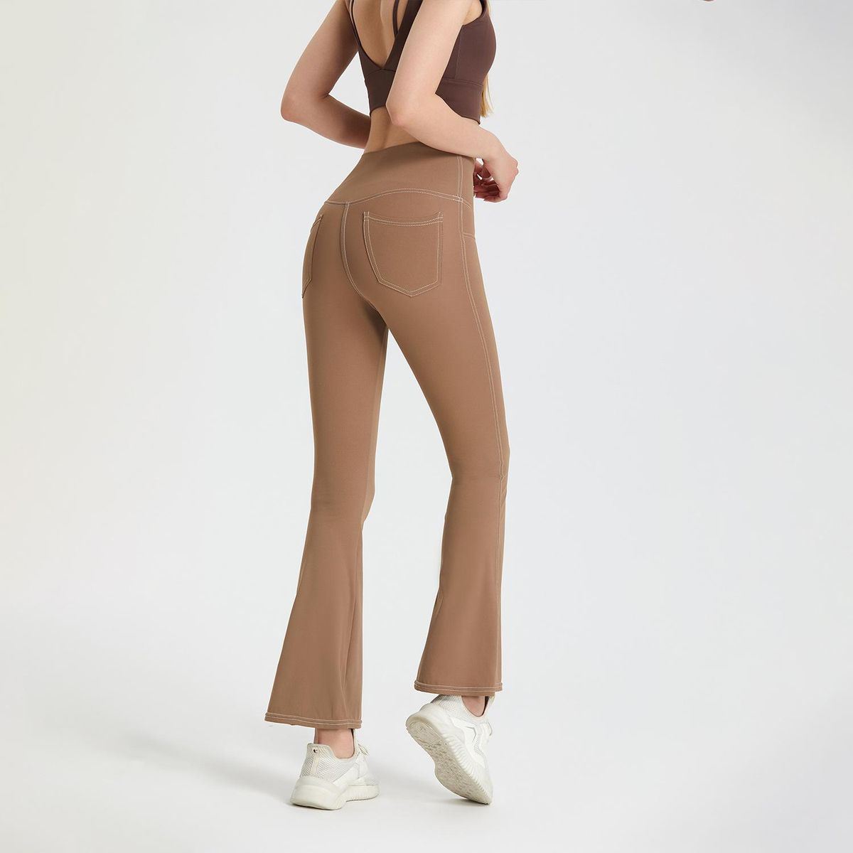 Nude Lulu Yoga Flare Pan Women's High Waist Hip Lift Slim Spor Pan Fitness Casual Wide Leg