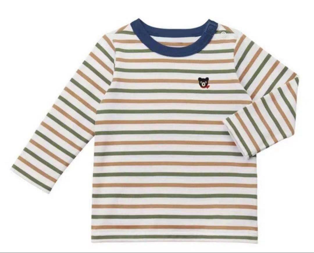 New Children's Clothing Spring And Autumn Boys And Girls Japanese Style Stripe Pattern T-S