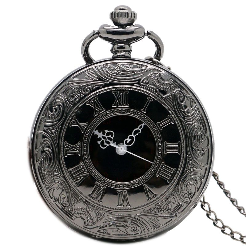 Metal Steam Punk Quartz Pocket Watch Men's Clock Gift