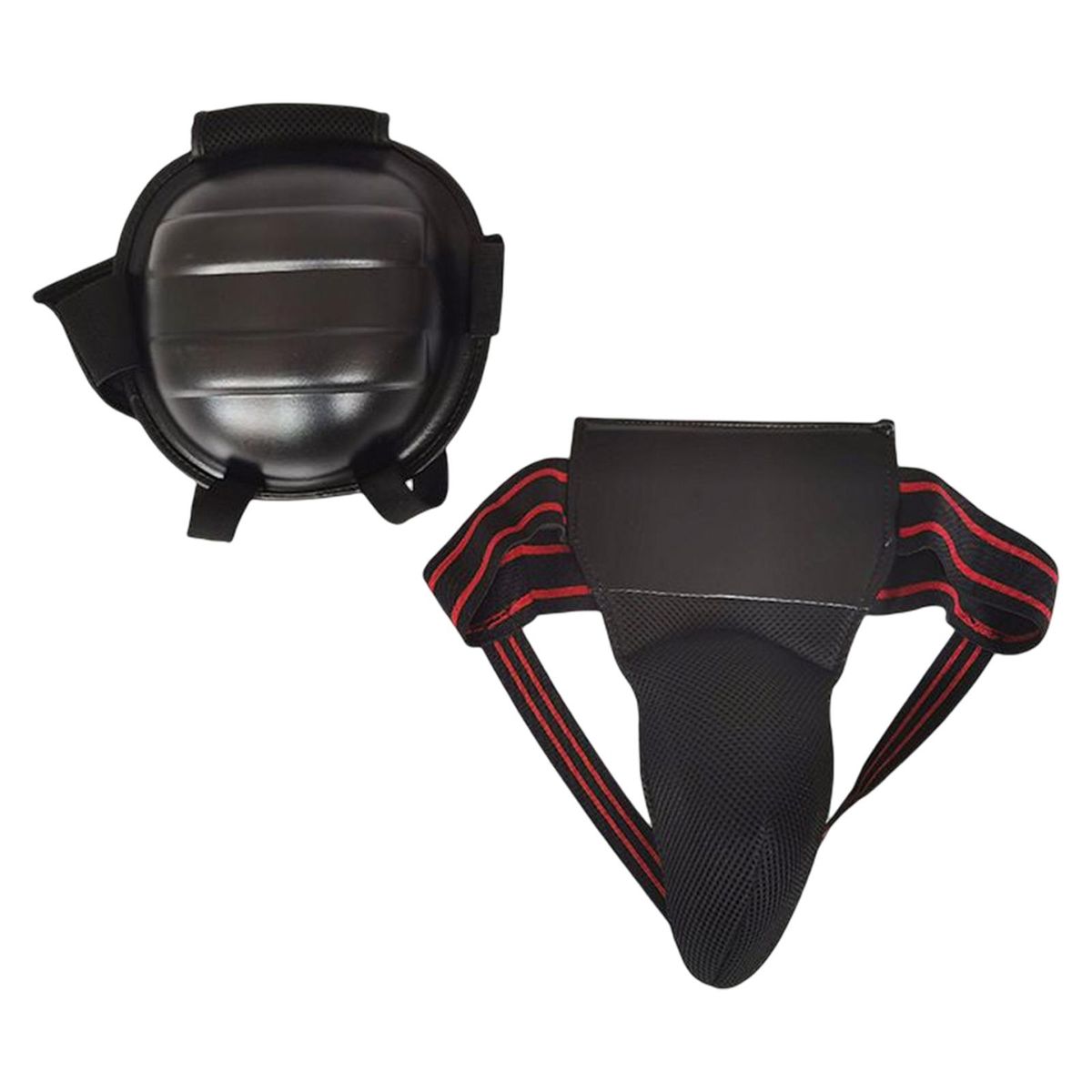 2 Pieces Taekwondo Groin Protector Head Guard For Martial Arts MMA