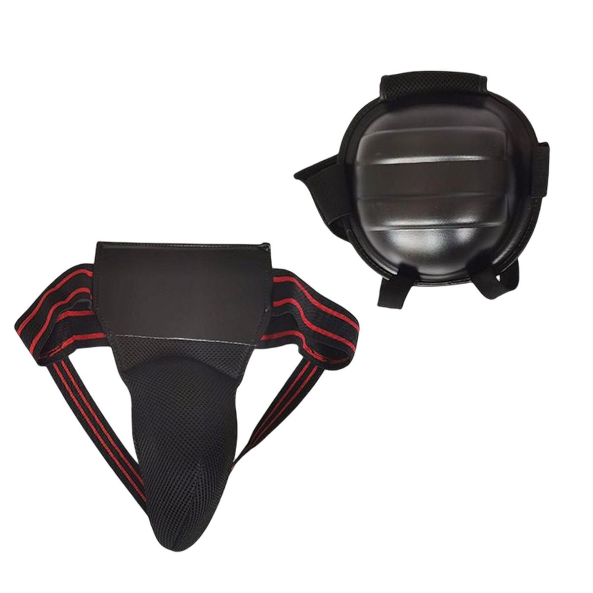 2 Pieces Taekwondo Groin Protector Head Guard For Martial Arts MMA