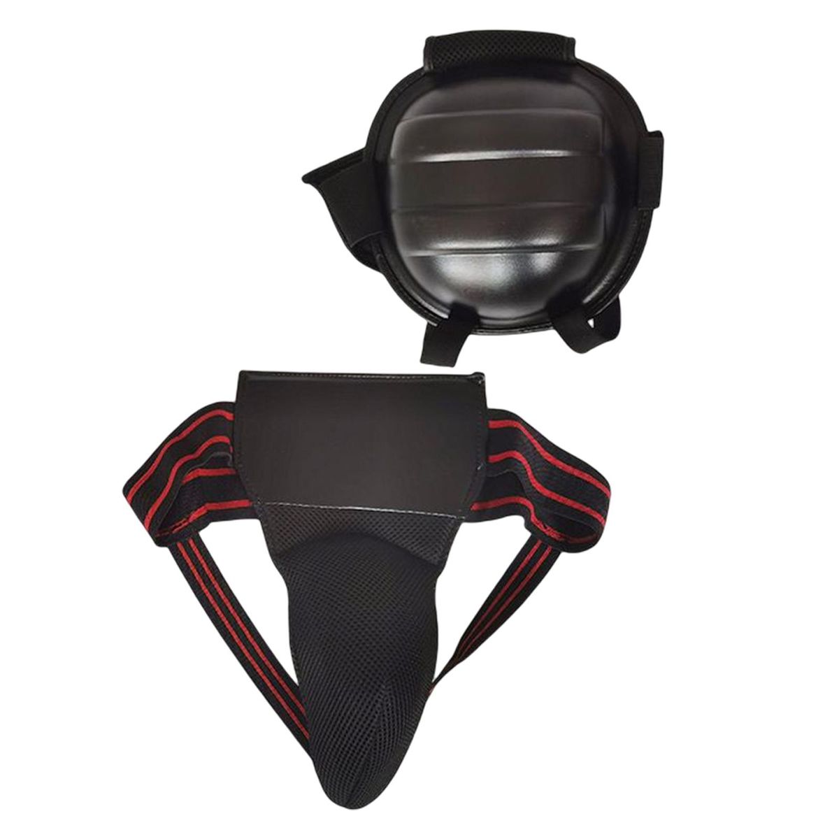 2 Pieces Taekwondo Groin Protector Head Guard For Martial Arts MMA