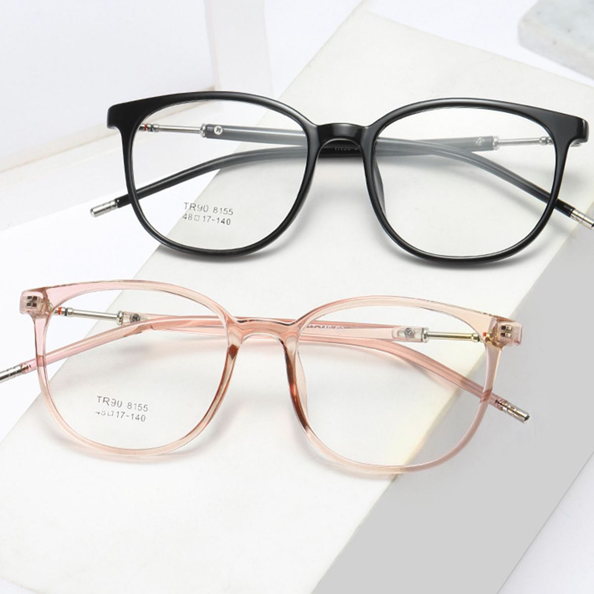 Korean Version Retro Round Summer Transparent Color TR90 Gla