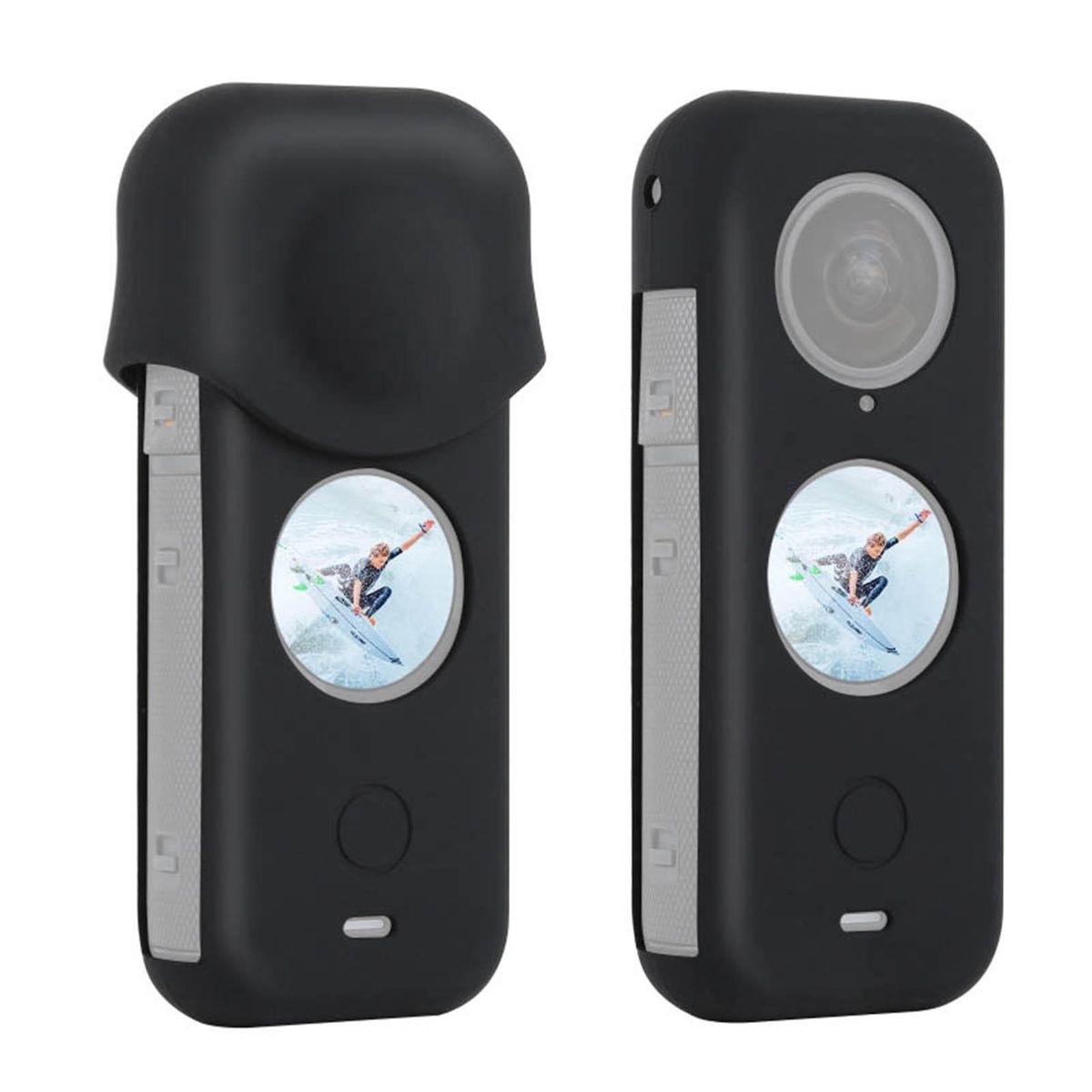 PULUZ Full Body Dustproof Silicone Protective Case with Lens Cover Replacement for Insta360 ONE X2 Panoramic Camera