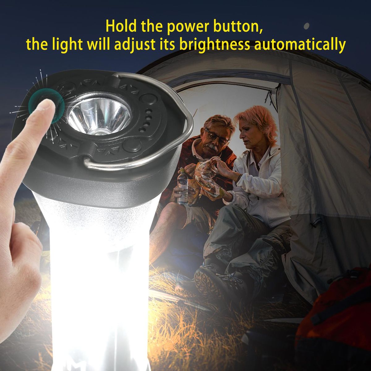 USB Rechargeable Flashlight Waterproof Camping Tent Light Magnetic Work Light with Tripod for Outdoor Camping Emergency