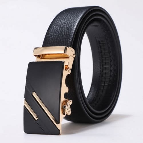 Mens Pu Leather Automatic Buckle Belt