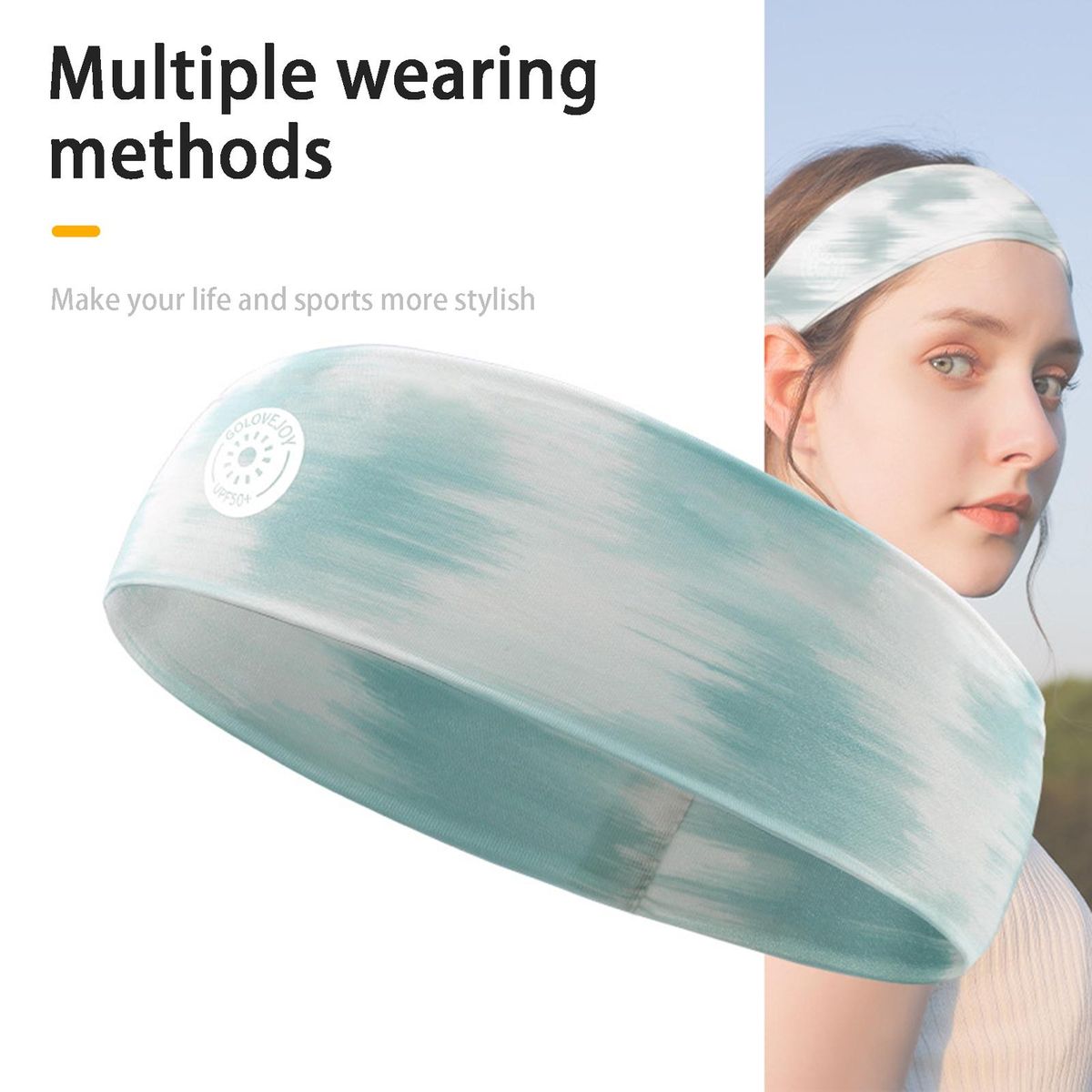Yoga Hairband Women Workout Sweatband Cyan