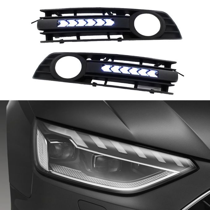 5Pcs/Set Fog Light Matt Black Air Guide Grille 8E0807681-