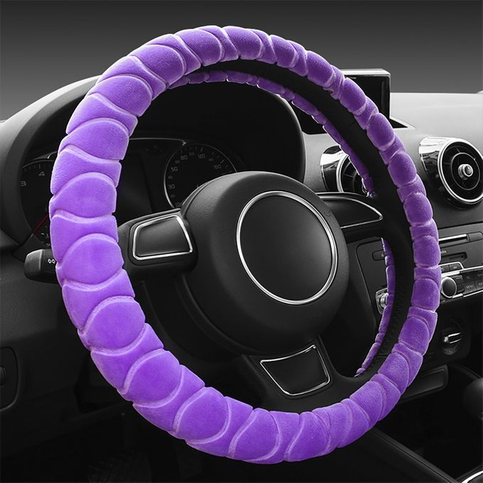 Universal Steering Wheel Cover Warm Plush-Cream-coloured