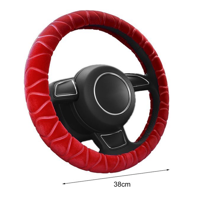 Universal Steering Wheel Cover Warm Plush-Cream-coloured