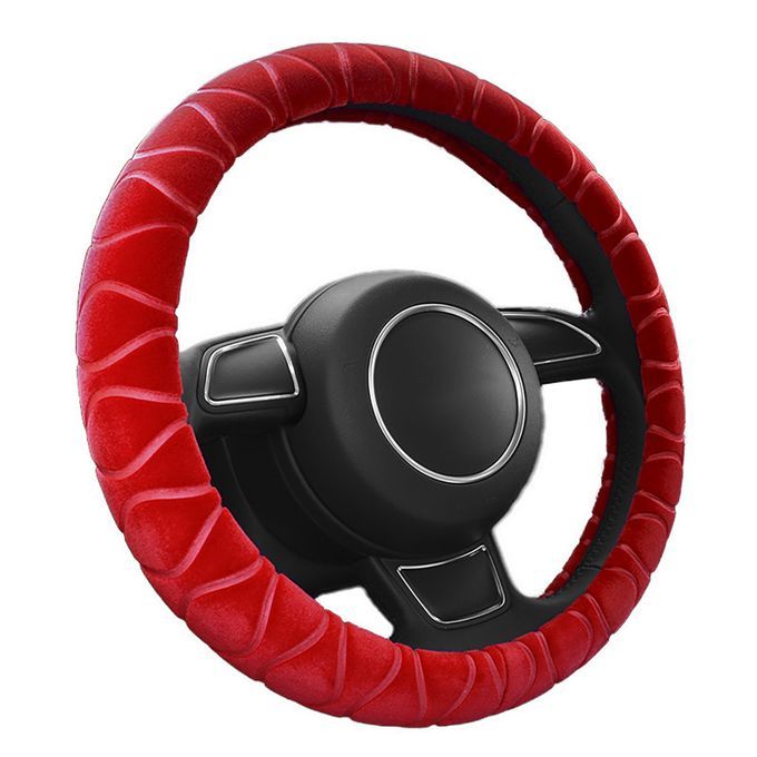 Universal Steering Wheel Cover Warm Plush-Cream-coloured