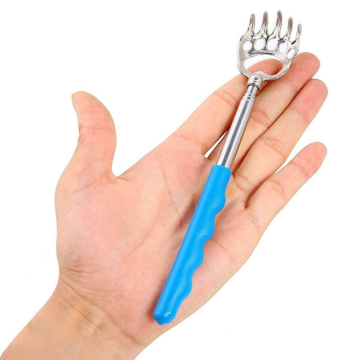 6Pcs Portable Telescopic Back Scratcher Stainless Steel Bear Claw Rubber Handle Relieve Body Itching