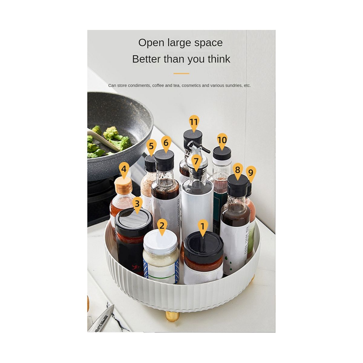 Rotating Shelf Seasoning Rack Seasoning Box Household