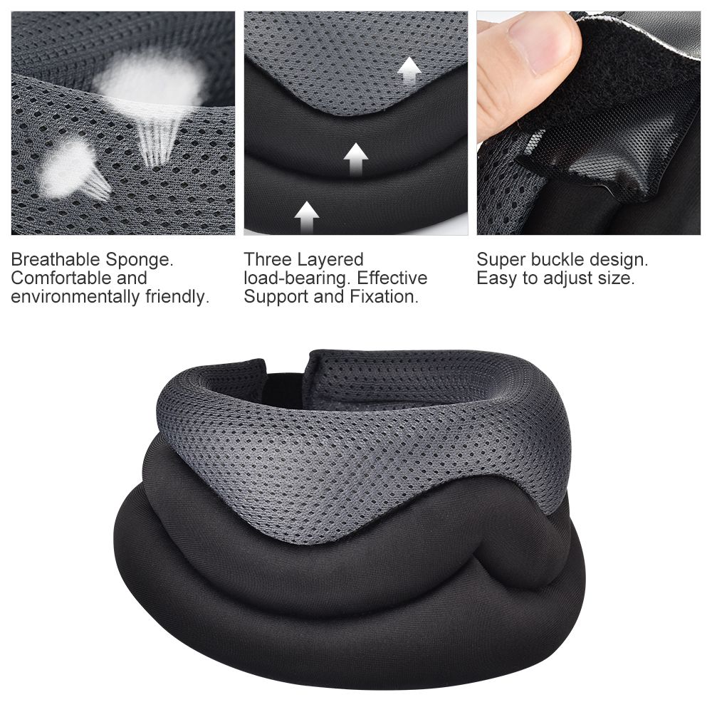 Cervical Neck Traction Pillow Neck Support Posture Corrector Cervical Collar For Pain Relief Neck Stretcher Braces UShape Pillow(#Type A Black)
