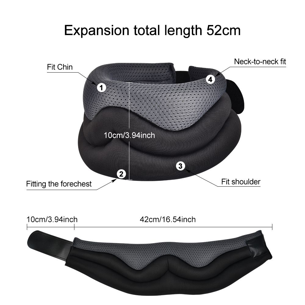 Cervical Neck Traction Pillow Neck Support Posture Corrector Cervical Collar For Pain Relief Neck Stretcher Braces UShape Pillow(#Type A Black)