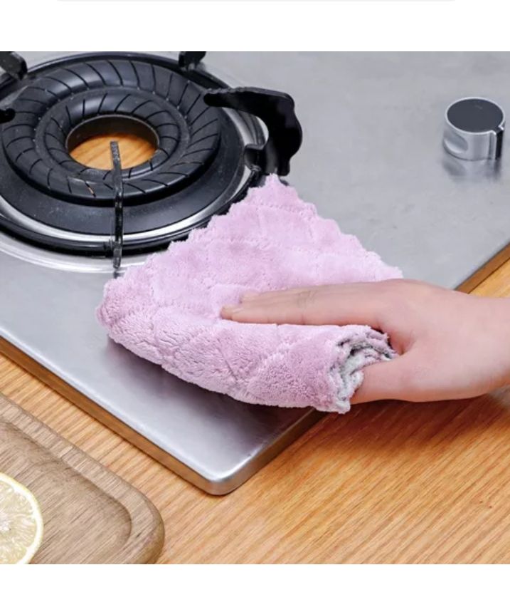 3PCS DOUBLE SIDED MICROFIBER THICK CLEANING TOWEL