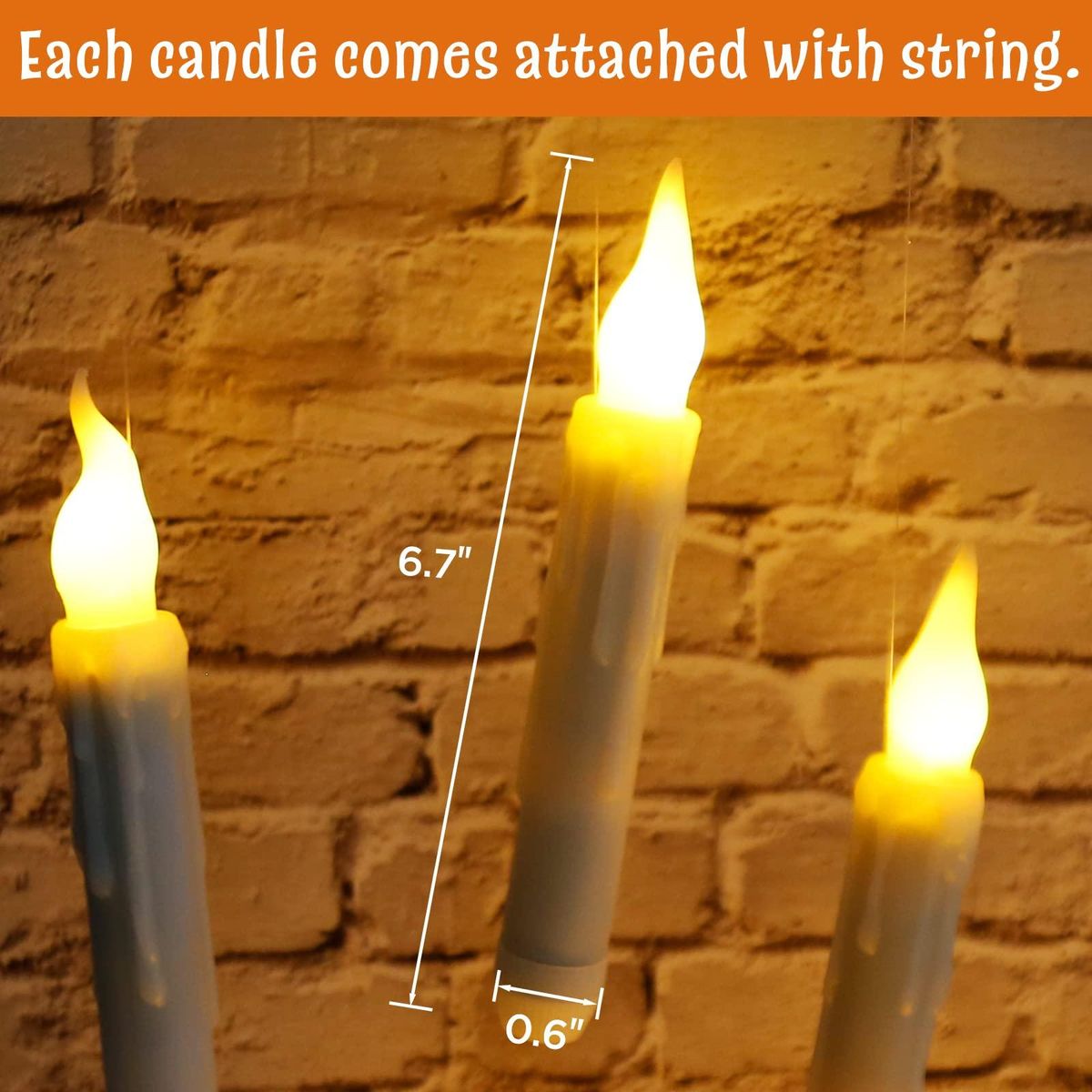 12pcs Floating LED Candles with Remote Control Witch Halloween Decor for Party Supplies Birthday Wedding Indoor Home Classroom Bedroom