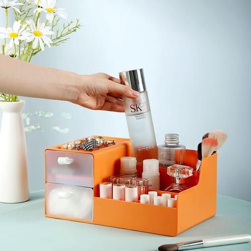 Cosmetic Storage Box Drawer Dressing Table Pull Out Skin Care Product Organizer Desktop Storage Boxes