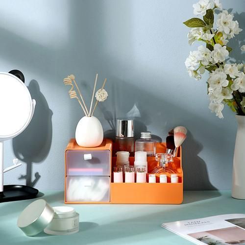 Cosmetic Storage Box Drawer Dressing Table Pull Out Skin Care Product Organizer Desktop Storage Boxes