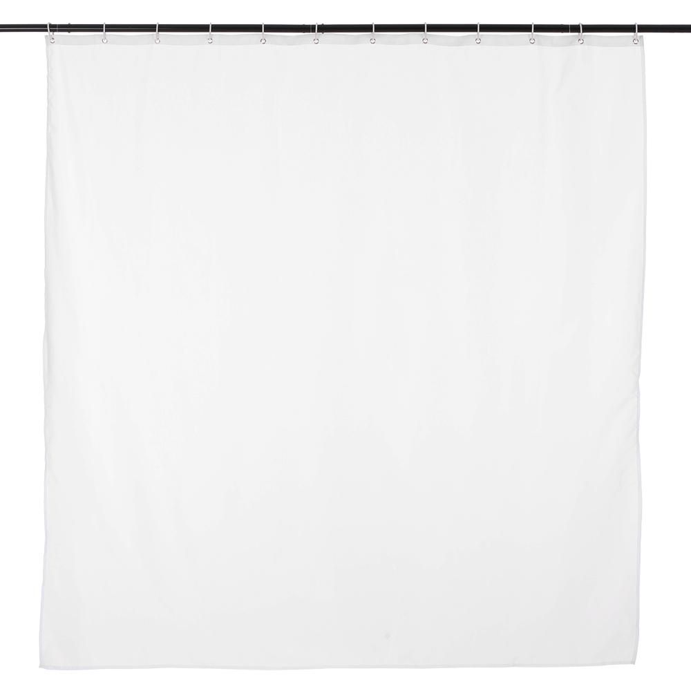 Htovila 72 * 72'' White Polyester Waterproof Mildewproof Shower Curtain Decorative Privacy Protection Bathroom Curtain with 12pcs Hooks