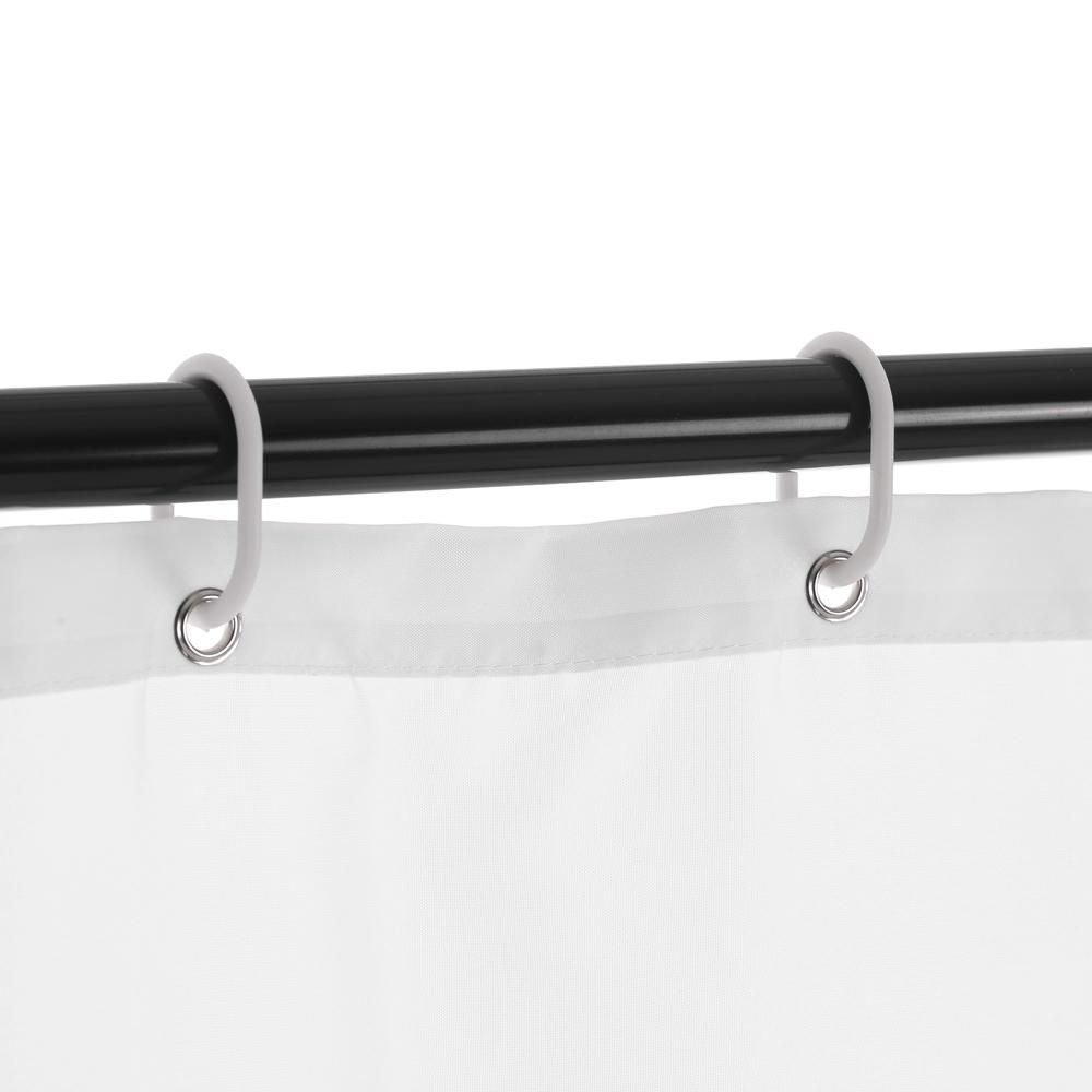 Htovila 72 * 72'' White Polyester Waterproof Mildewproof Shower Curtain Decorative Privacy Protection Bathroom Curtain with 12pcs Hooks