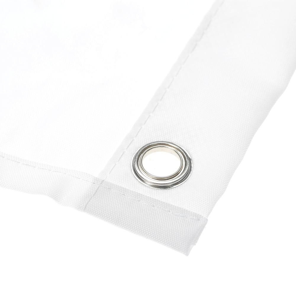 Htovila 72 * 72'' White Polyester Waterproof Mildewproof Shower Curtain Decorative Privacy Protection Bathroom Curtain with 12pcs Hooks