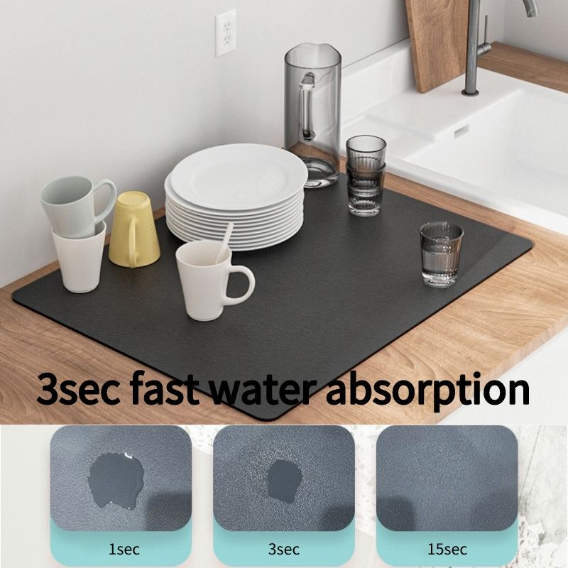 Dish Drying Mat For Kitchen Counter, 12