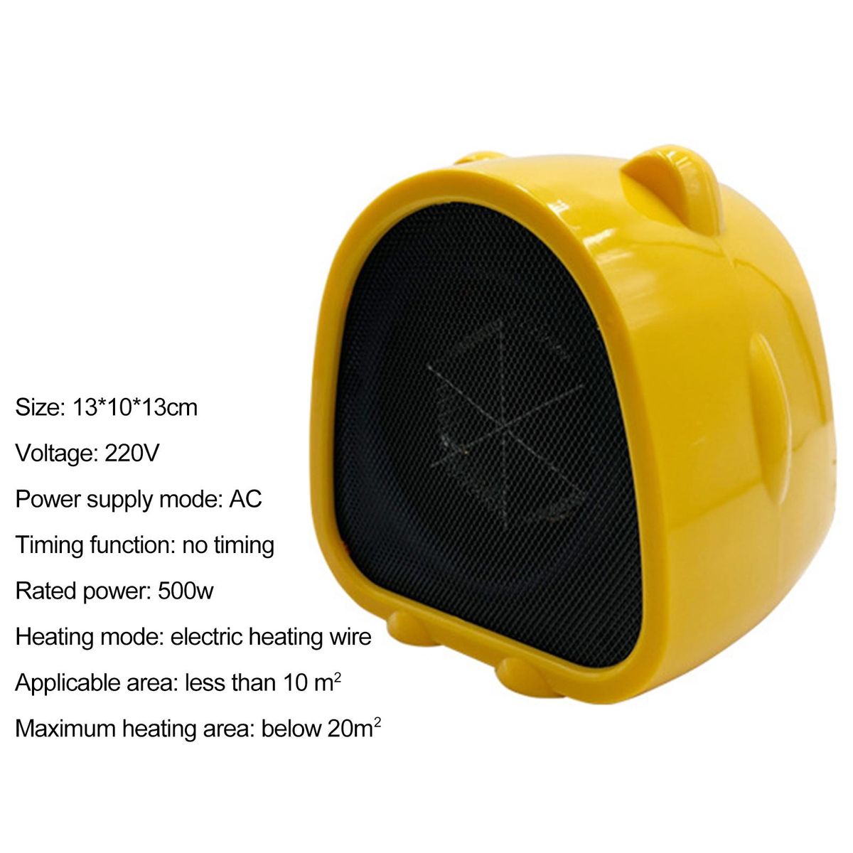 1 Set Mini Heater Air Convection Space Heater Yellow