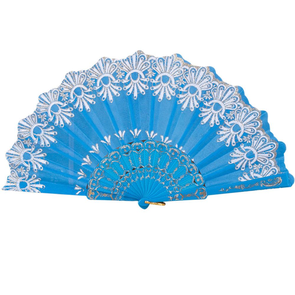 Hand Dance Fan Wedding Fan Tool Party Lace Silk Pcs Folding Decoration Style For Held Flower Chinese/Spanish 1