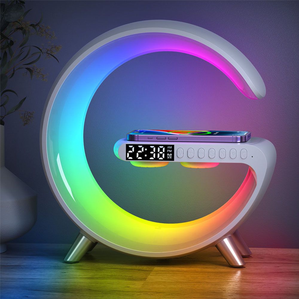 LED Atmosphere RGB Light Multi Wireless Charger Alarm