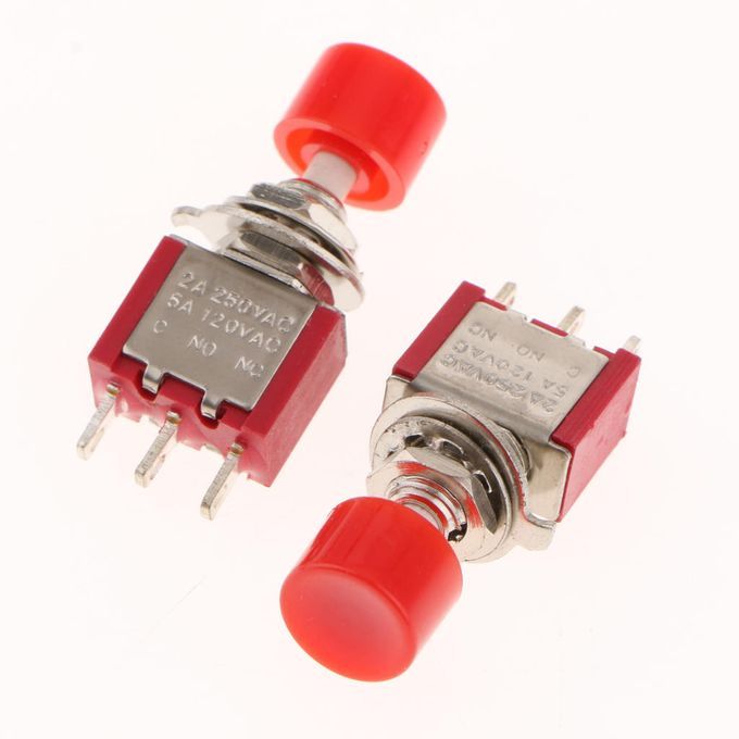5 Pieces 6mm 3 Pin Mini Momentary Push Button Switch 2A / 250V 5A  Red
