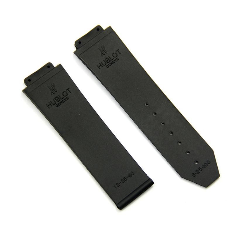 25mm Silicone Band For Hublot Plastic Black Chocol