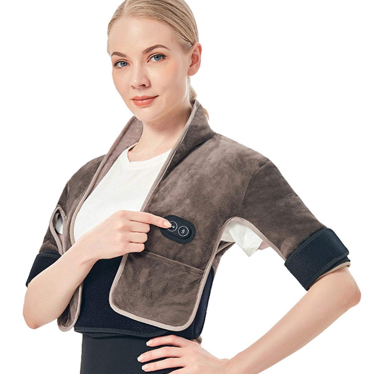 2 In 1 Vibrating Heating Pad With Back Message Washable