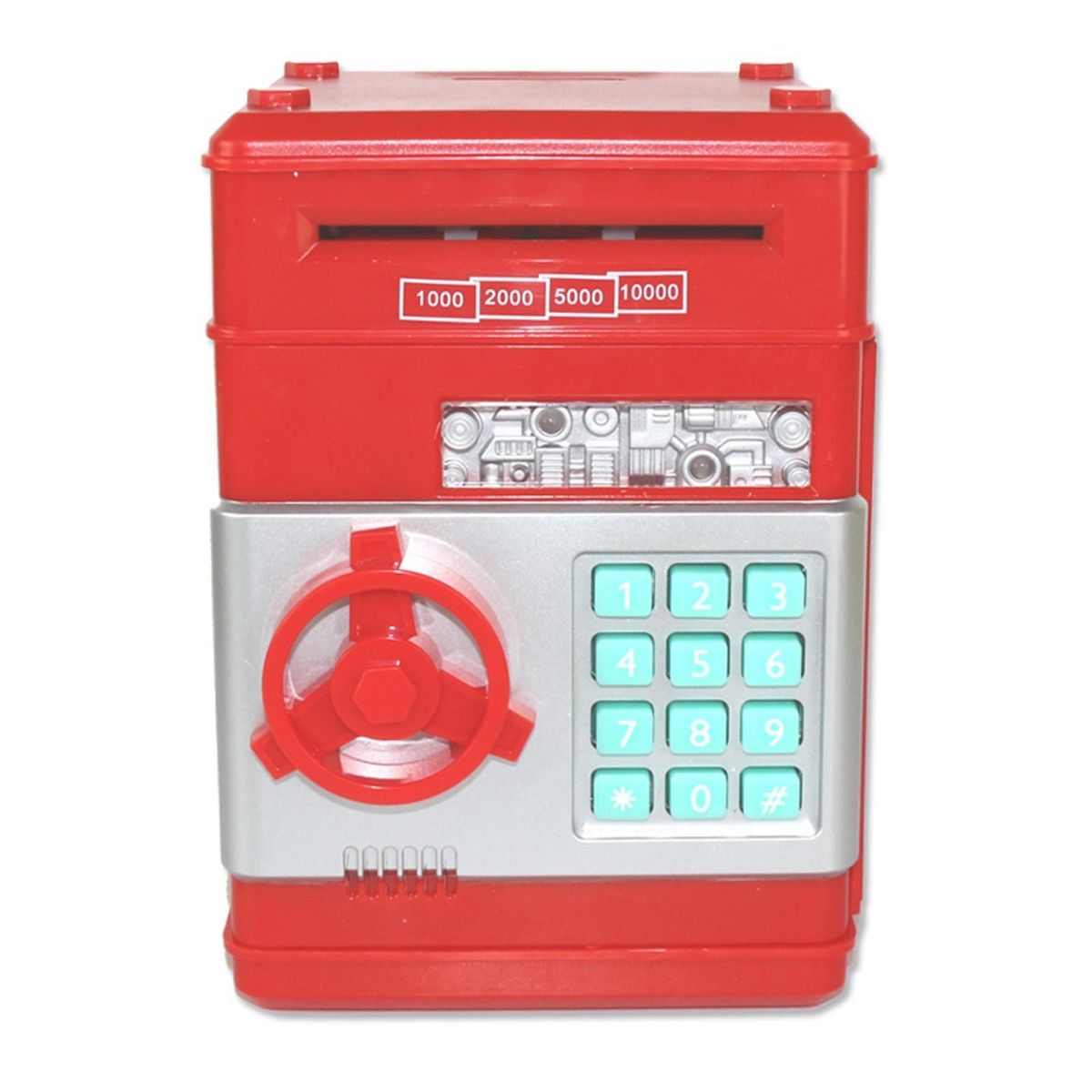 Safe Structure Piggy Bank Secure Kids Piggy Bank Capacity Money Saving Red