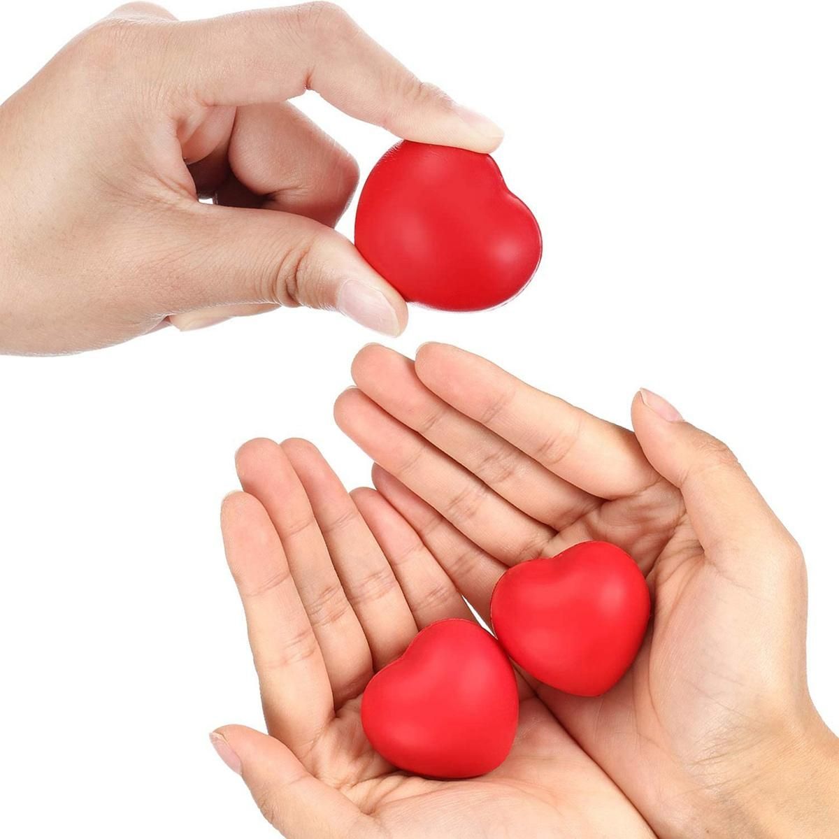 12Pcs Valentine'S Day Red Heart Stress Balls,Stress Balls