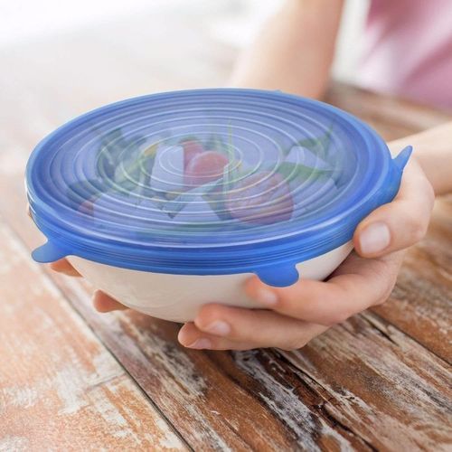 6pcs Reusable Silicon Stretch Lid Food Wrap Bowl Pan Kitchen