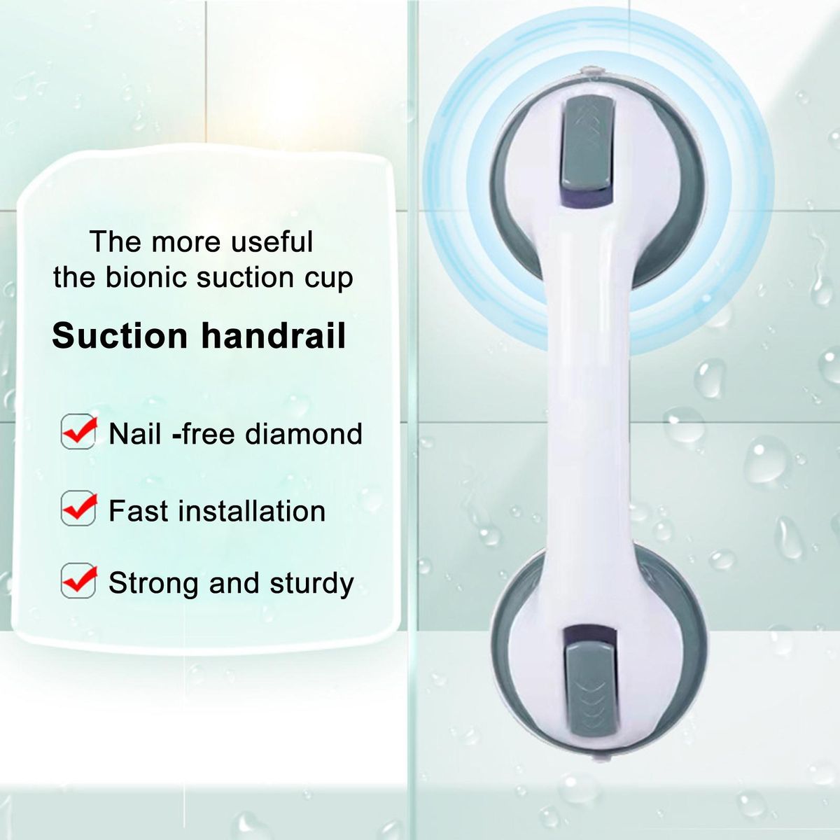 Strong Suction Cup Handle for Shower Securegrip Suction Handle