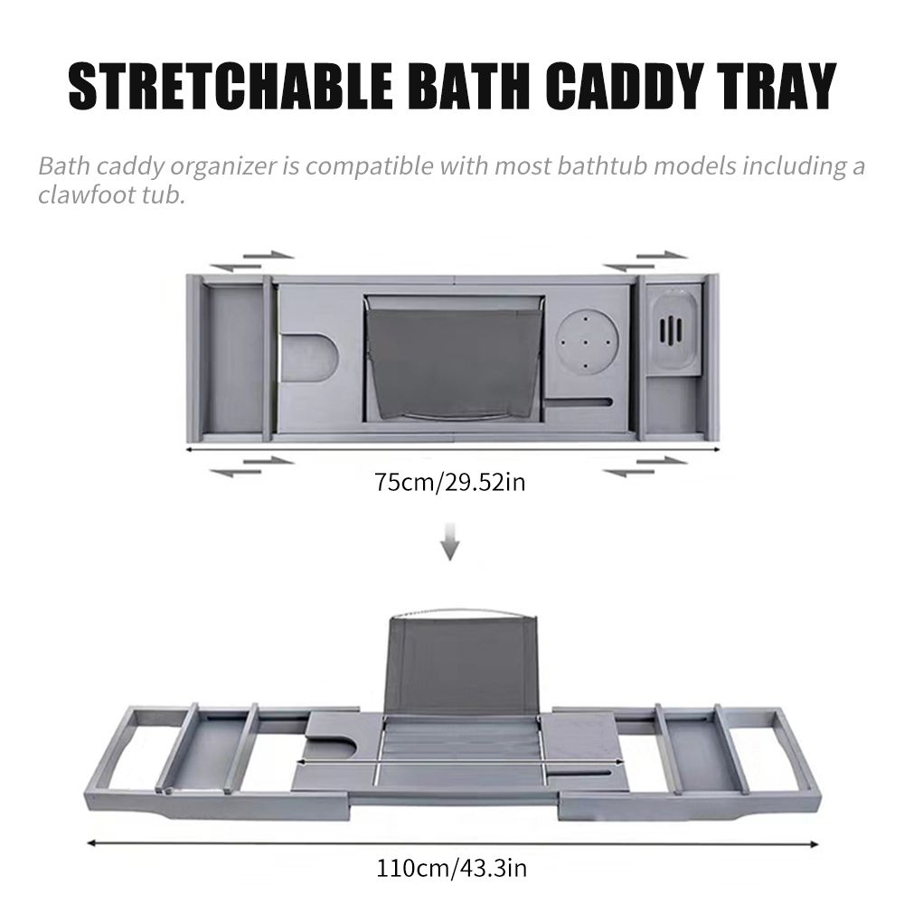 Bathtub Caddy Tray Bamboo Spa Bathtub Caddy Organizer Book