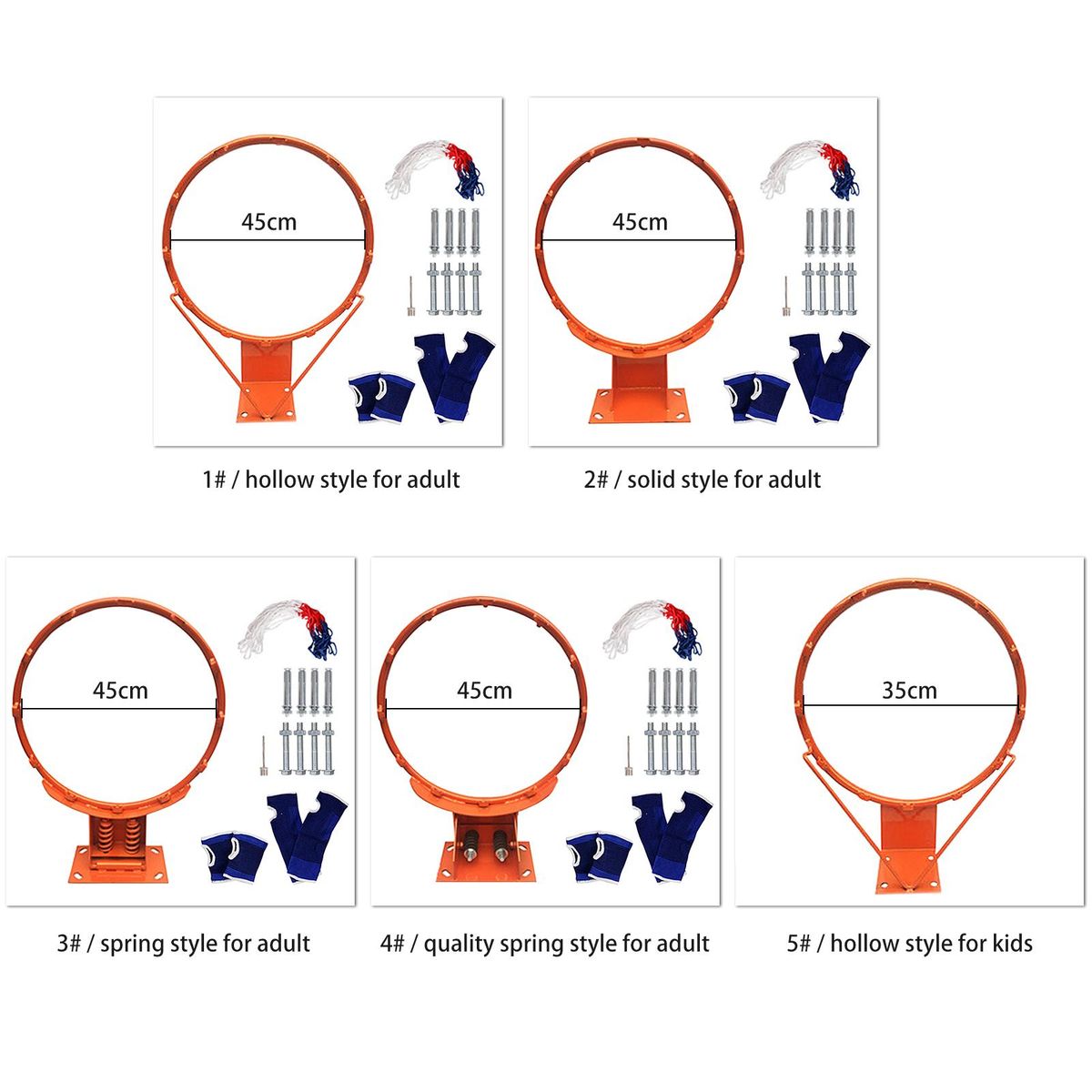 Hanging Basketball Hoop Set Heavy Duty Wall Durable Mounted Basketball Rim Goal for Adults Indoor Outdoor Sport