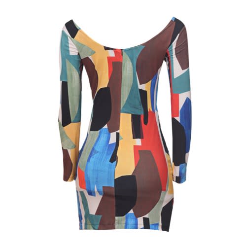 Multicolored Party Mini Dress