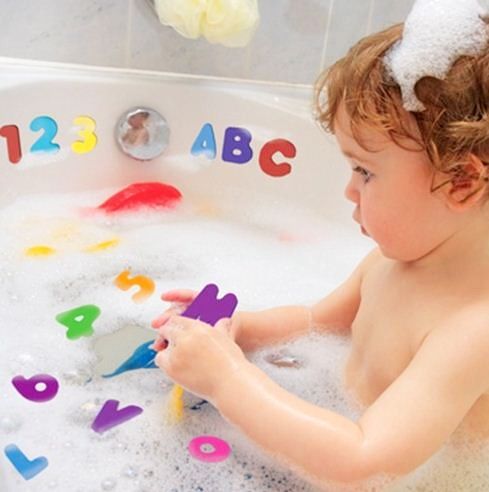 36pcs/Set Alphanumeric Letter Puzzle Baby Bath Toys Soft EVA Kids Baby Water Toys For Bathroom Early Educational Suction Up Toy