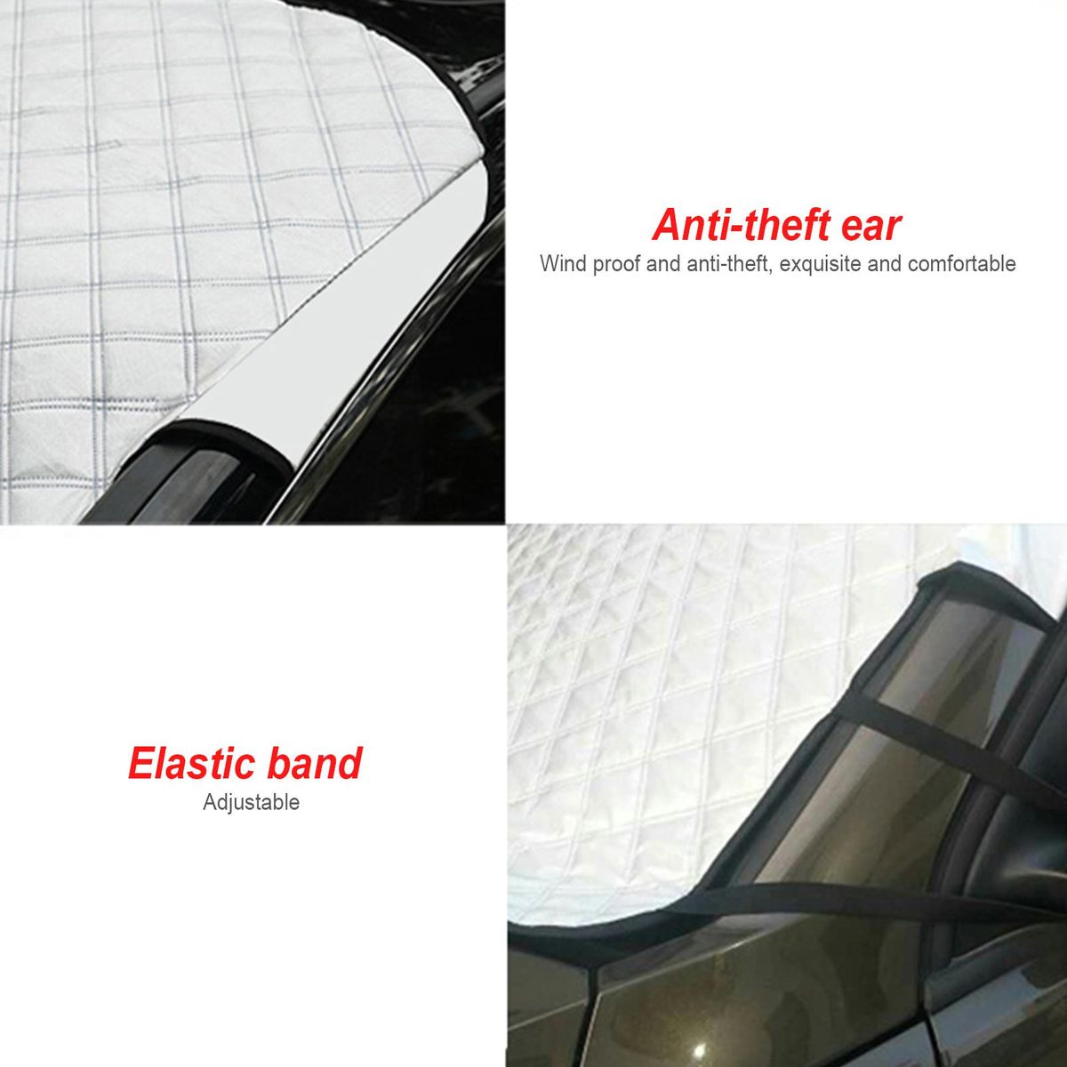 Car Windscreen Cover Windshield Magnetic Snow Cover Windshield Front Cover Anti Rain Snow Frost Sun Protection Cover Dust Protector with Magnet Design 157*126cm