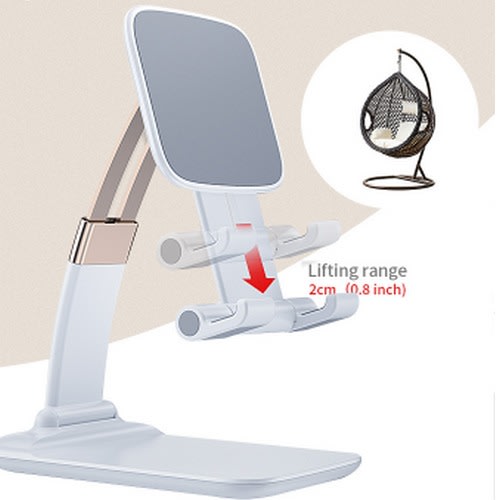 Adjustable Desktop Mobile Phone Holder - White
