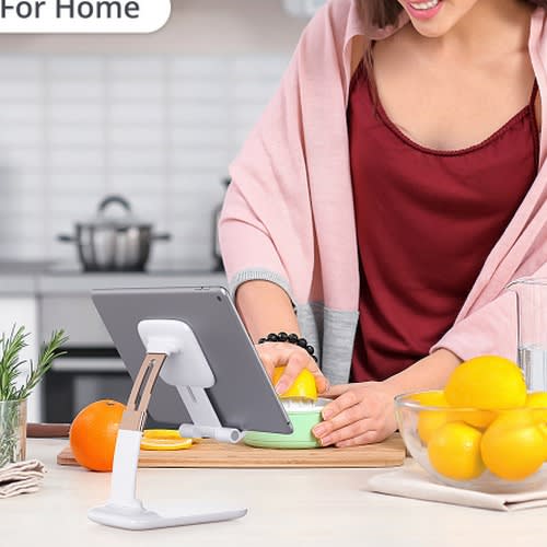Adjustable Desktop Mobile Phone Holder - White