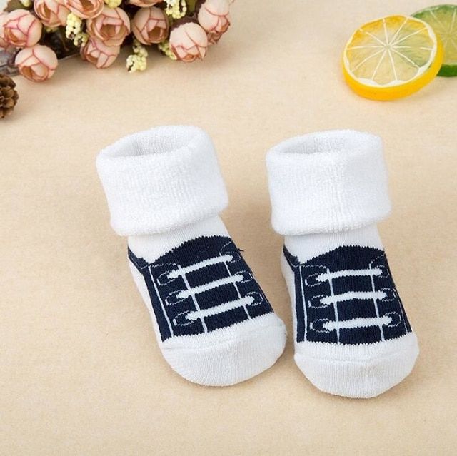 Socks Print Thick Terry Clothes Newborn Toddlers Slipper