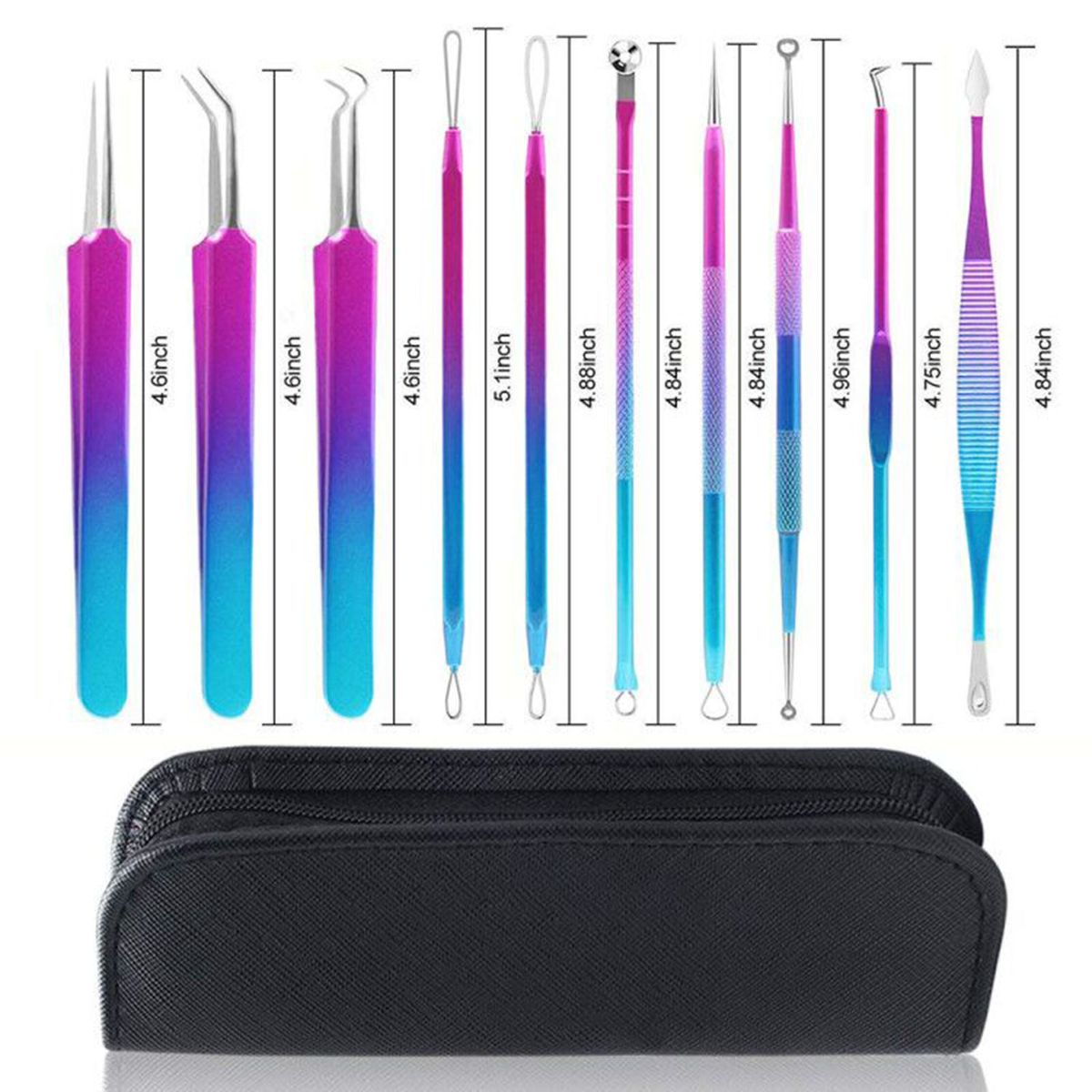 10PCS Pimple Comedone Extractor Tool Acne Removal Kit